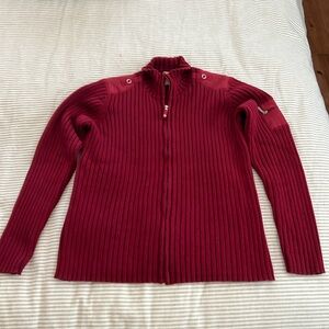 RuffHewn zip up sweater, XL, Redwine color.